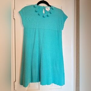 Milly Cap sleeve pom pom casmhere sweater dress L
